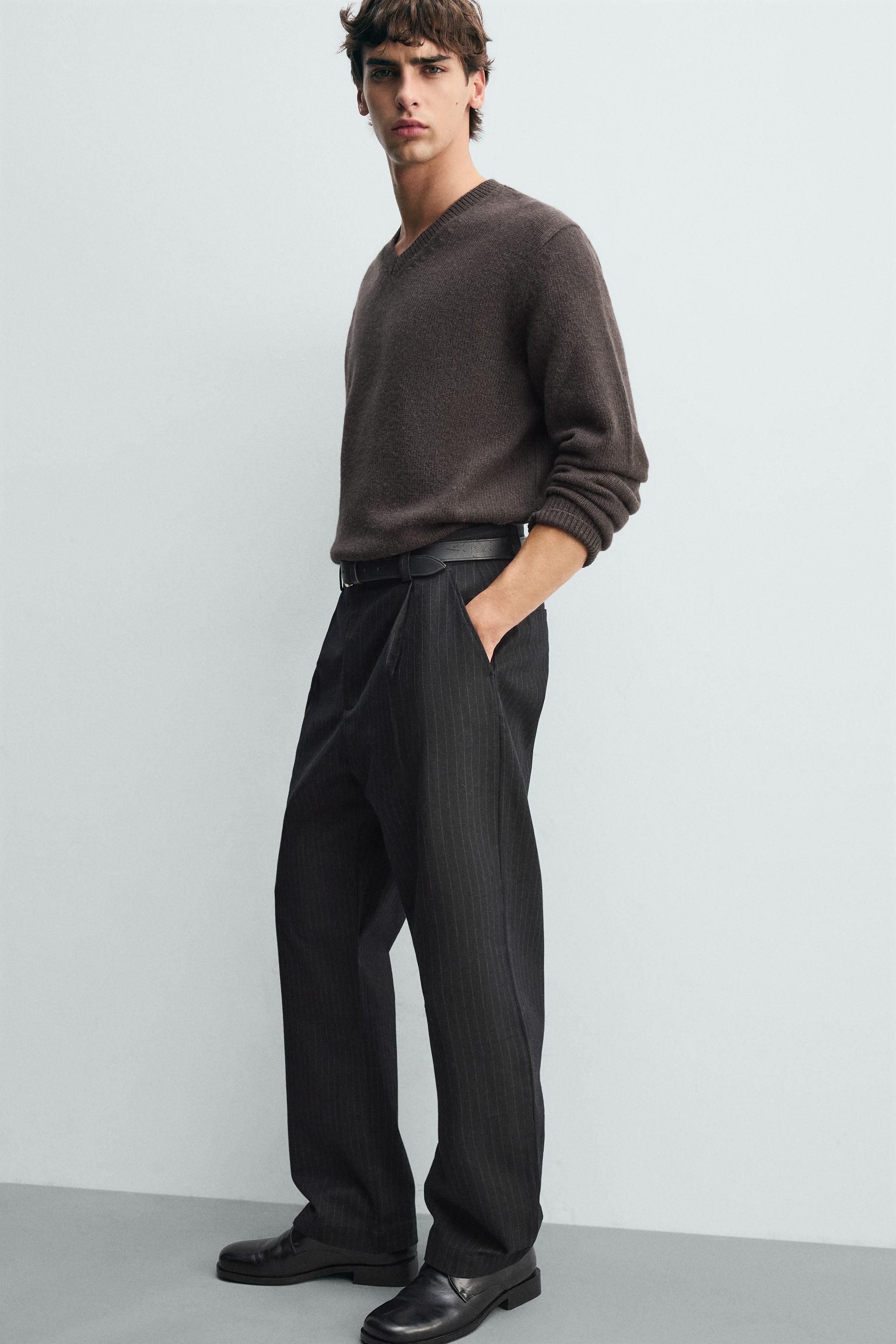 PANTALON COUPE DÉCONTRACTÉE À RAYURES